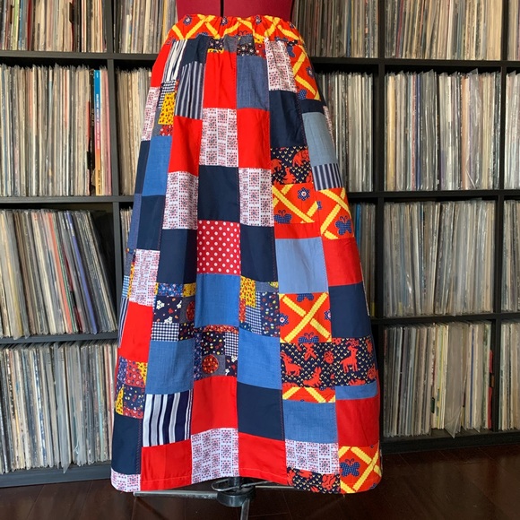 hippie patchwork 90s vintage skirt phish XS boho - Picture 5 of 11